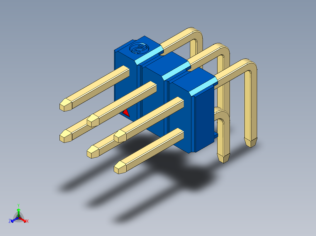彩色公排针 100mil 2.54mm 系列-DS1022_blue_2x03p_100mil_TypeD_rev1.0