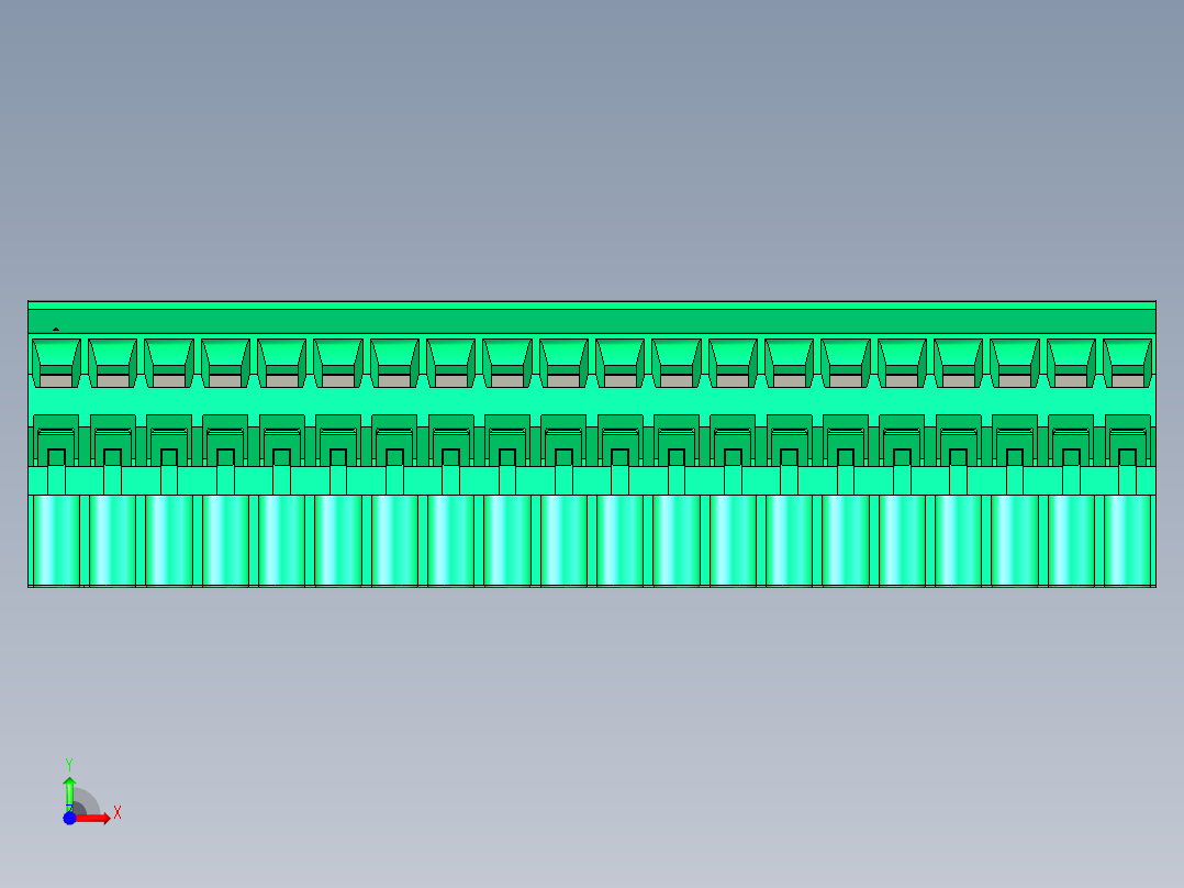 DEGSON 2EDG 系列 5.0mm 可插拔接线端子组-2EDGKL-5.0-20P-14-00AH前视图