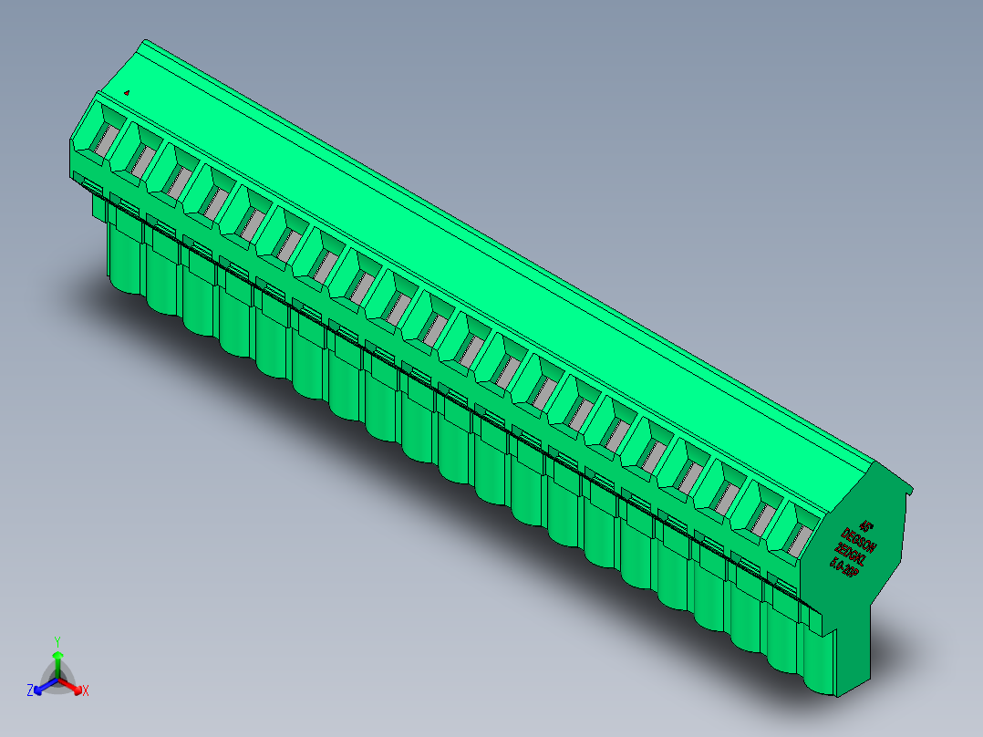 DEGSON 2EDG 系列 5.0mm 可插拔接线端子组-2EDGKL-5.0-20P-14-00AH正等轴测图