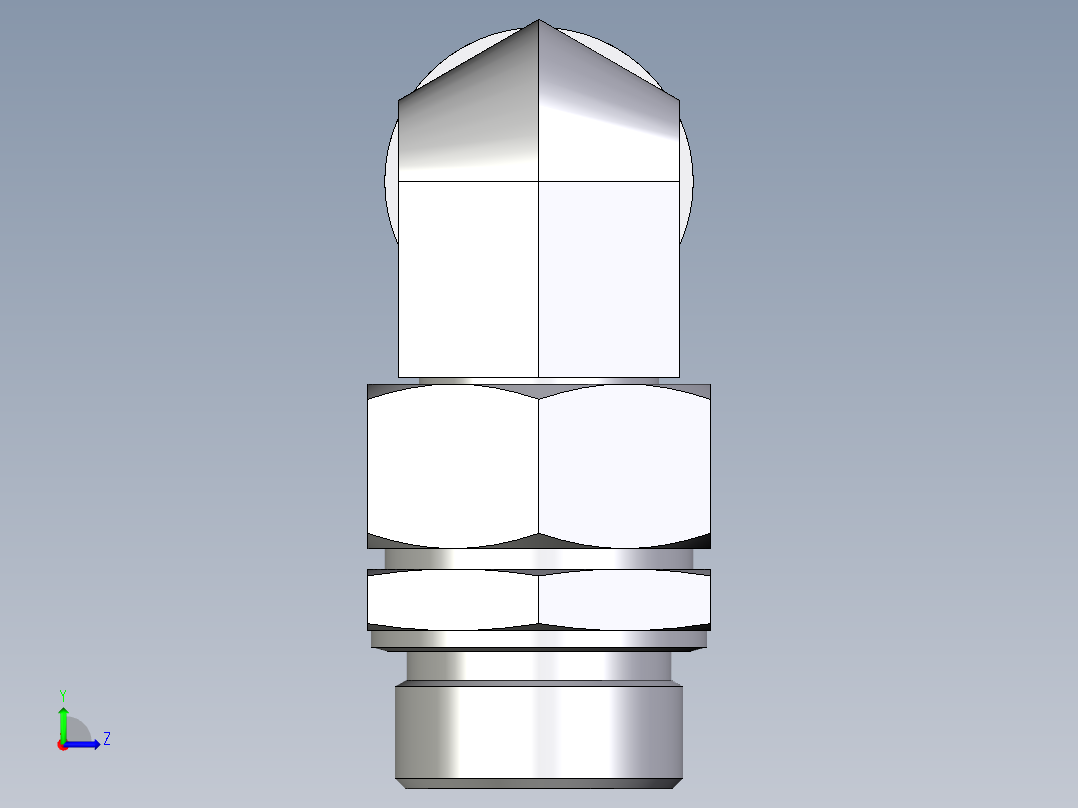 卡套式工业通用硬管接头EO_Assembled_adjustable_standpipe_elbow_EVW35LMOMD71左视图