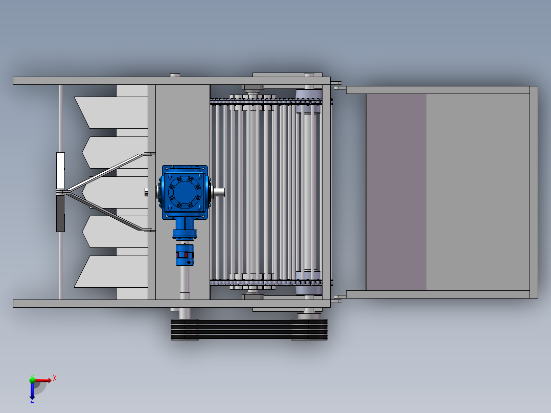 多功能马铃薯收获机俯视图