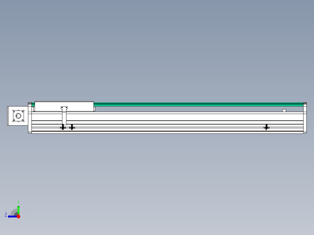 东锦同步带传动-直线滑台模组DH270B-C-L150-S850-BL-P750W-C3右视图