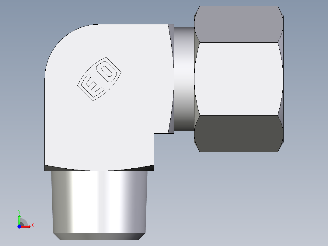 卡套式工业通用硬管接头EO_Male_stud_elbow_WE12LMCF前视图