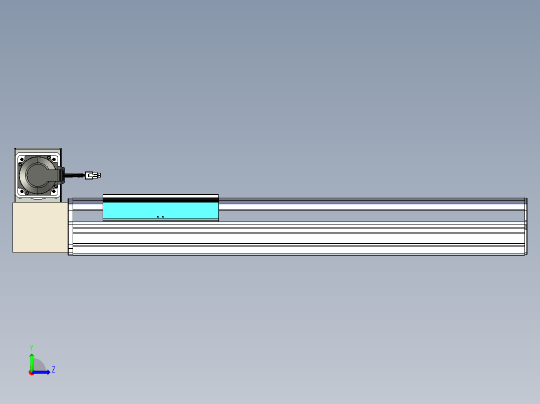 同步带滑台-半封闭B22H-L100-C-S500-RU-P75-D3-N5左视图