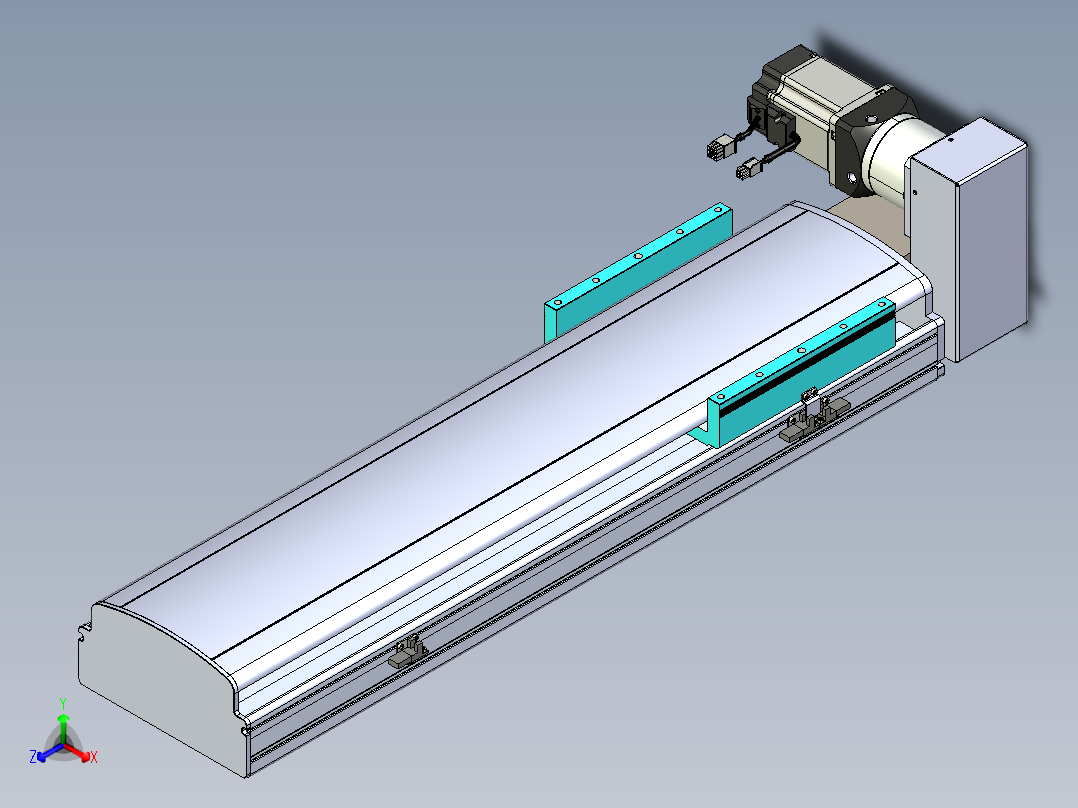 同步带滑台-半封闭B22H-L100-C-S500-RU-P75-D3-N5正等轴测图