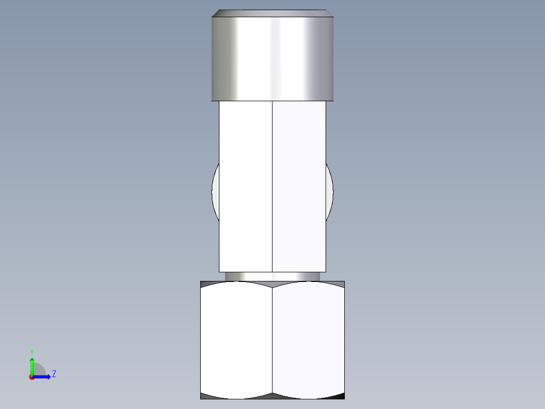 卡套式工业通用硬管接头EO_Swivel_nut_run_tee_EL08SOMD71左视图