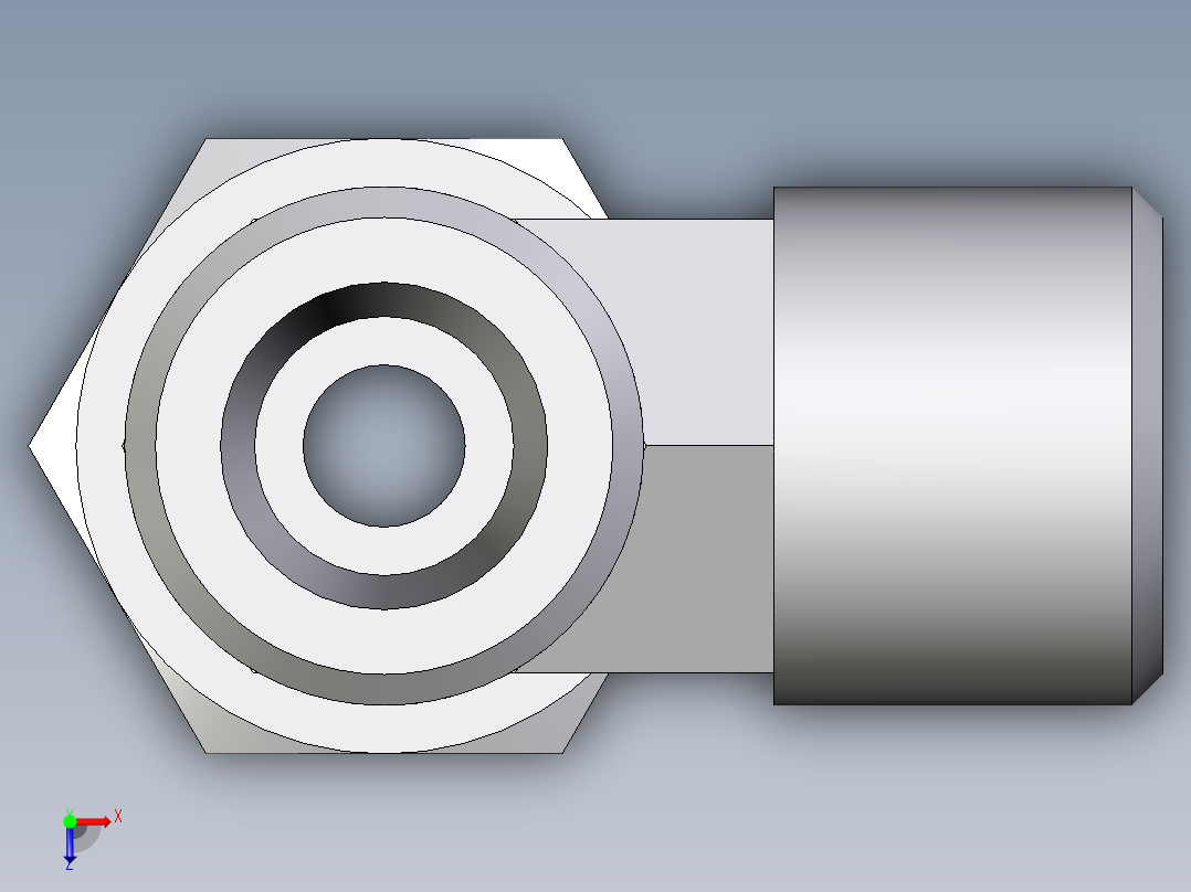 卡套式工业通用硬管接头EO_Swivel_nut_run_tee_EL08SOMD71俯视图