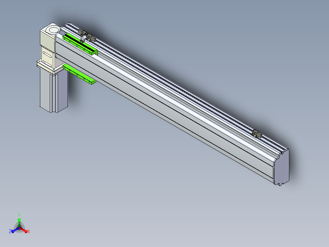 同步带滑台-半封闭B13-L90-S800-L-Z86-D3正等轴测图