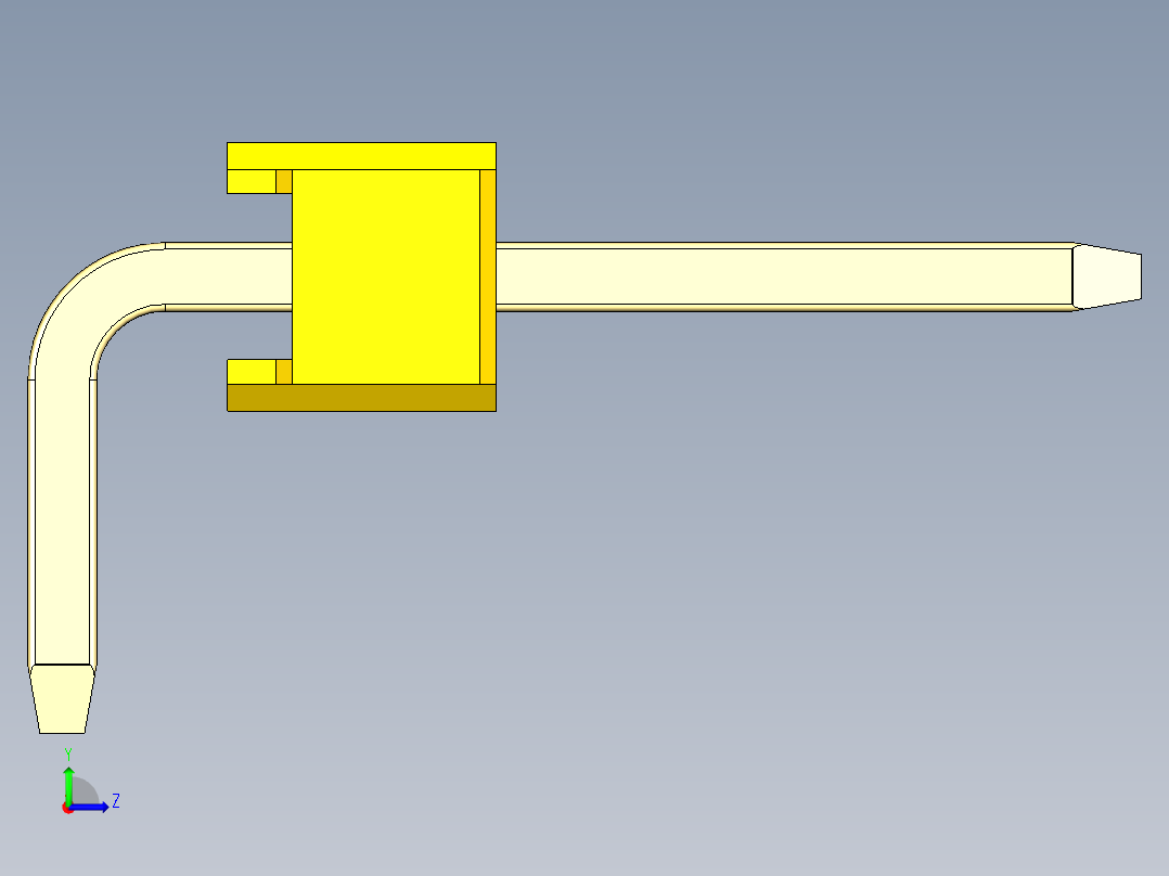 彩色公排针 100mil 2.54mm 系列-DS1022_yellow_1x06p_100mil_TypeD_rev1.0左视图