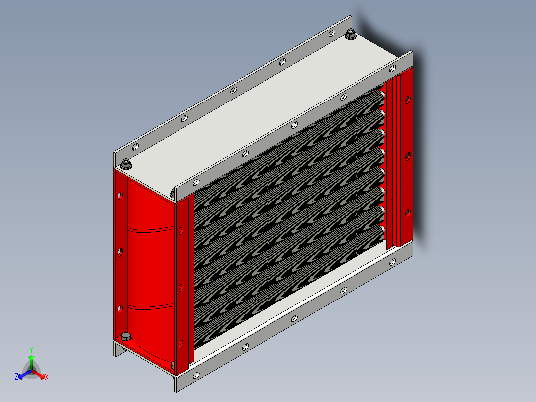 水空气加热器正等轴测图