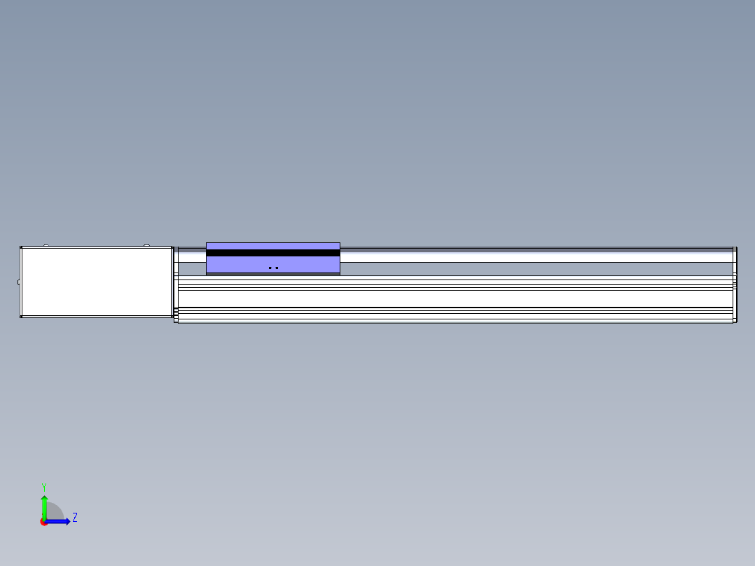 同步带滑台-半封闭B17H-L50-S400-L-P75-D3左视图