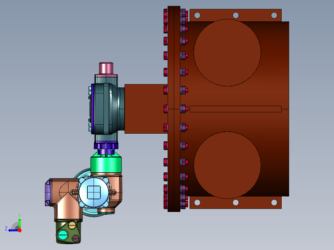 刷热交换器自动管刷系统右视图