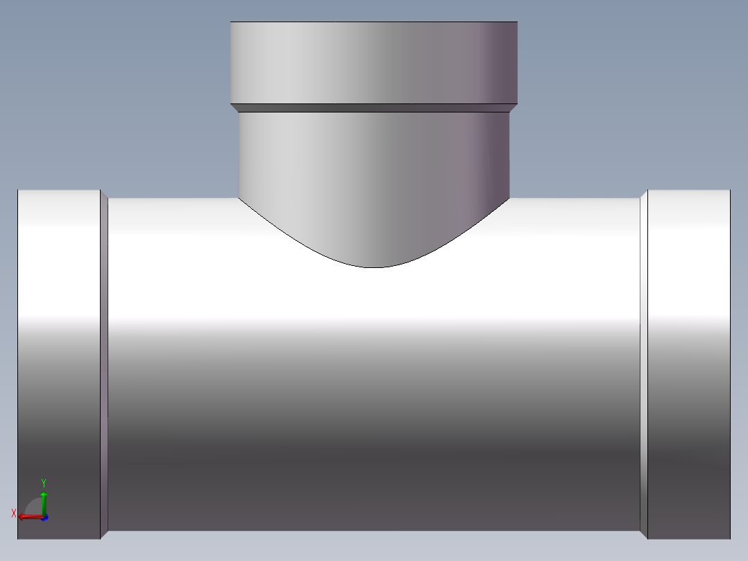 三通-异径 DN15-DN10后视图