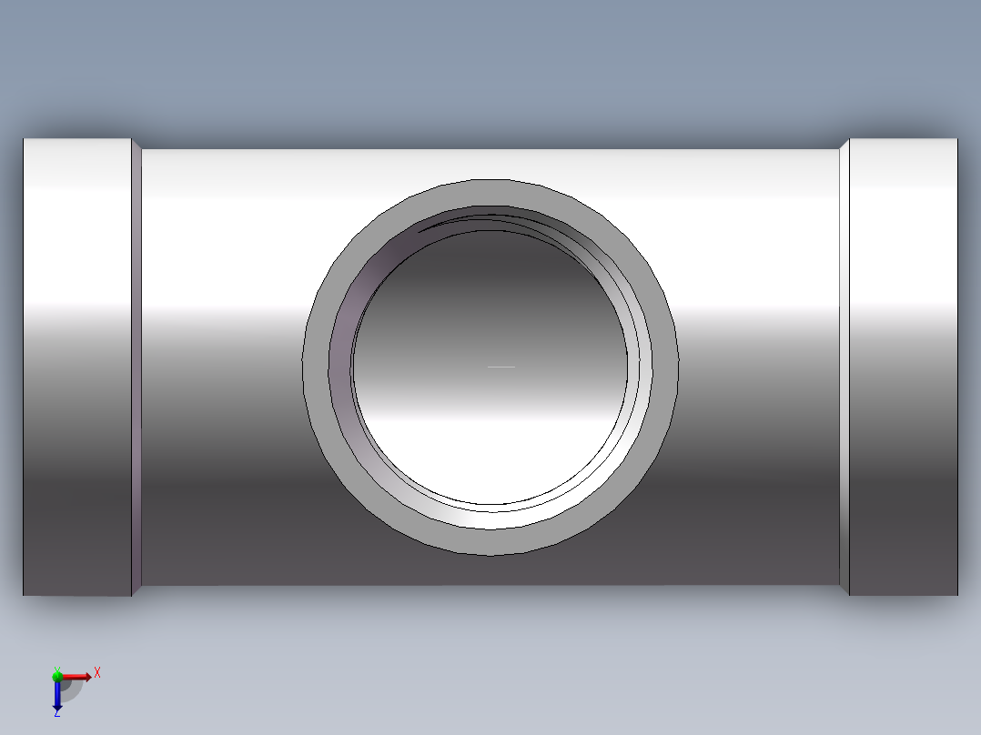 三通-异径 DN15-DN10俯视图