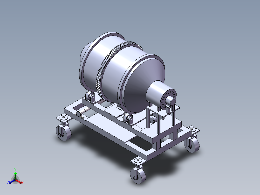 滚筒干燥机-三维正等轴测图