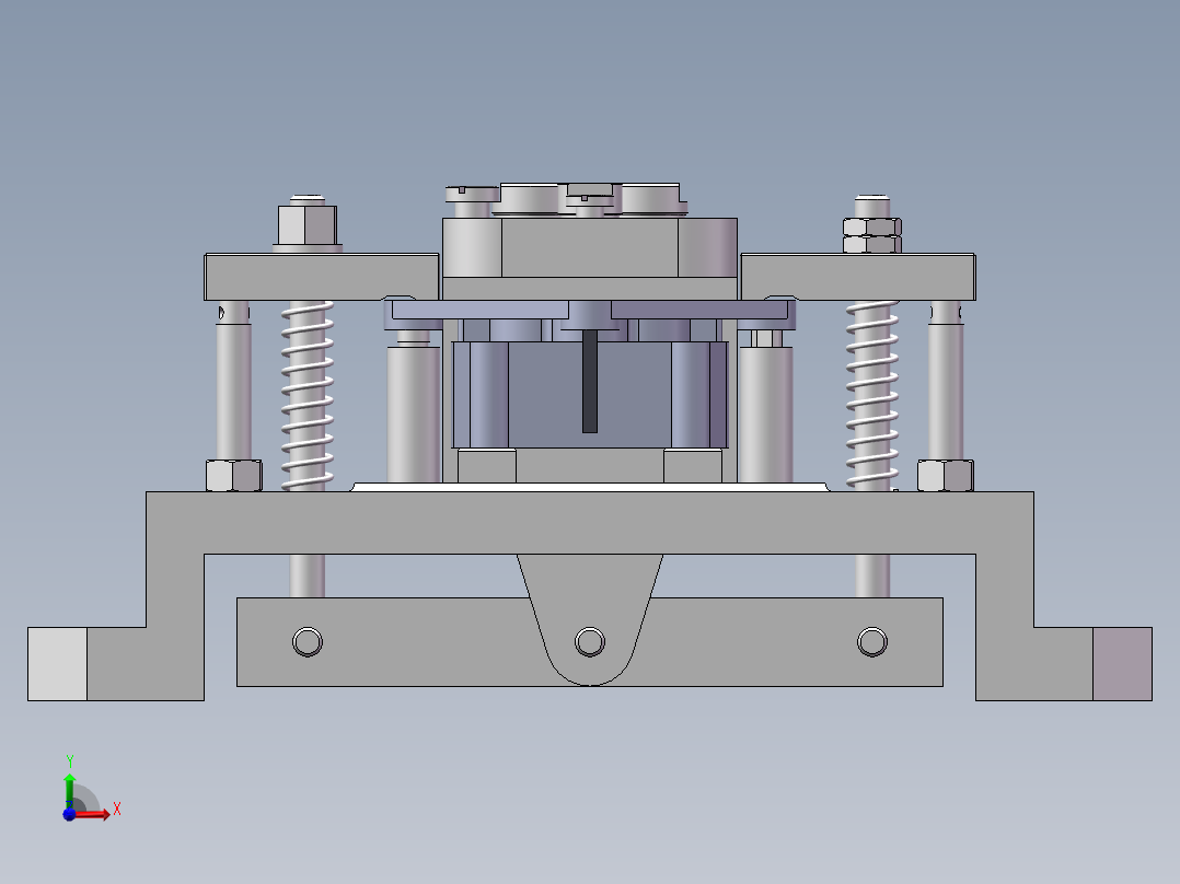 机油泵体钻孔夹具前视图