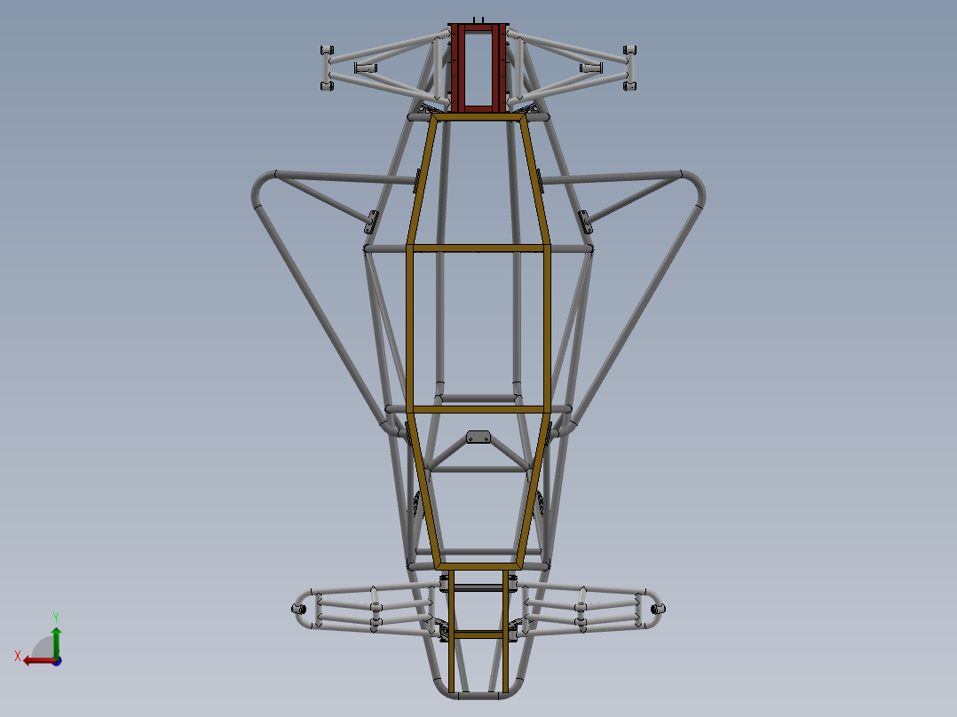 摩托车底盘后视图