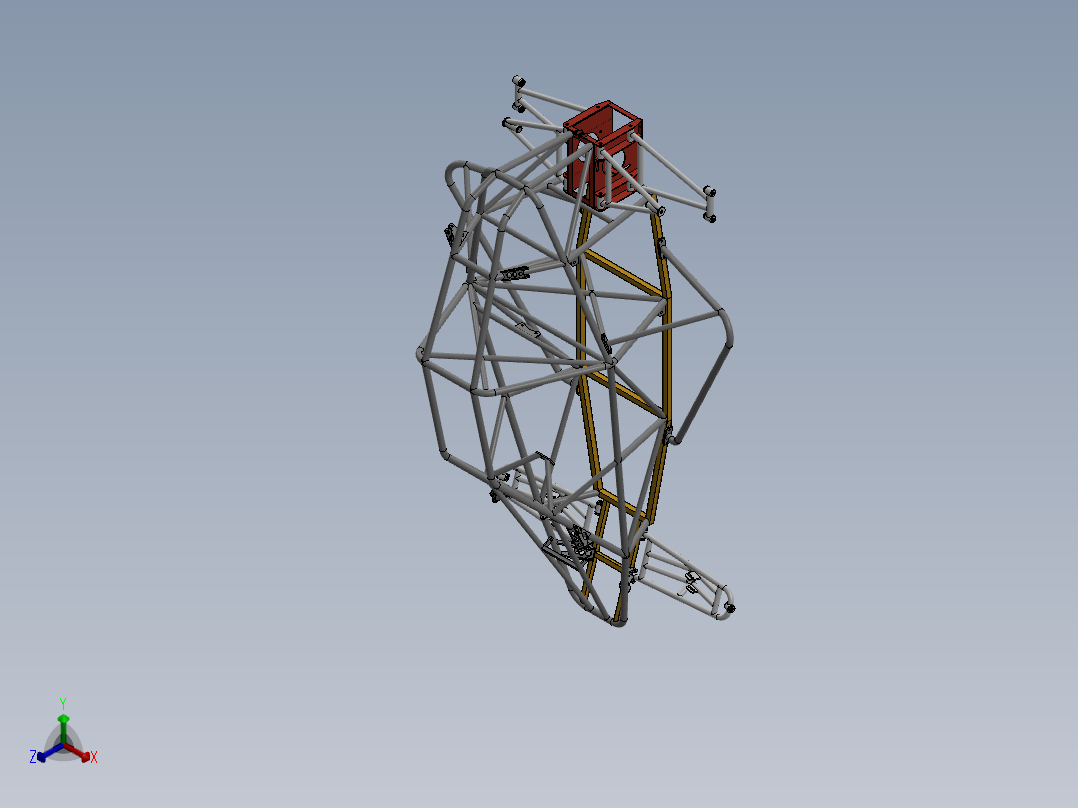 摩托车底盘正等轴测图