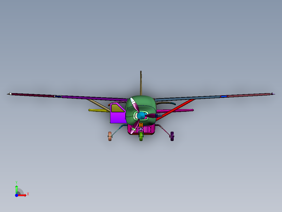轻型多用途固定翼飞机前视图
