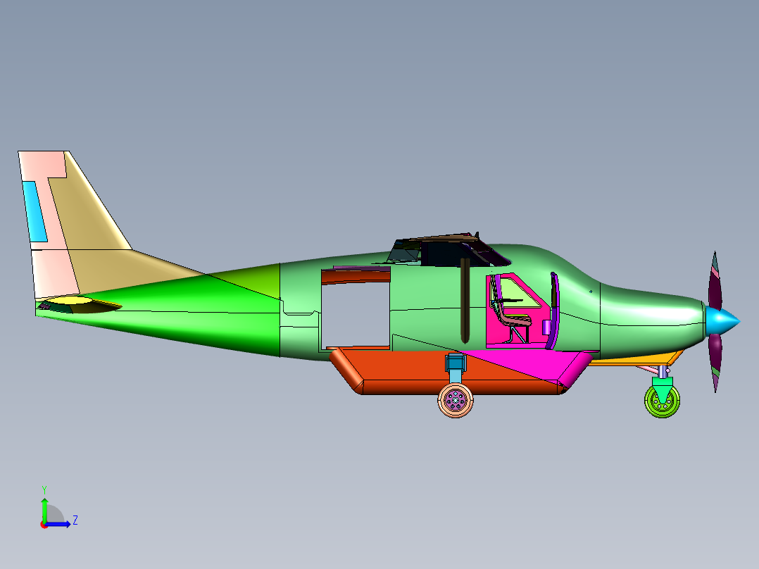 轻型多用途固定翼飞机左视图