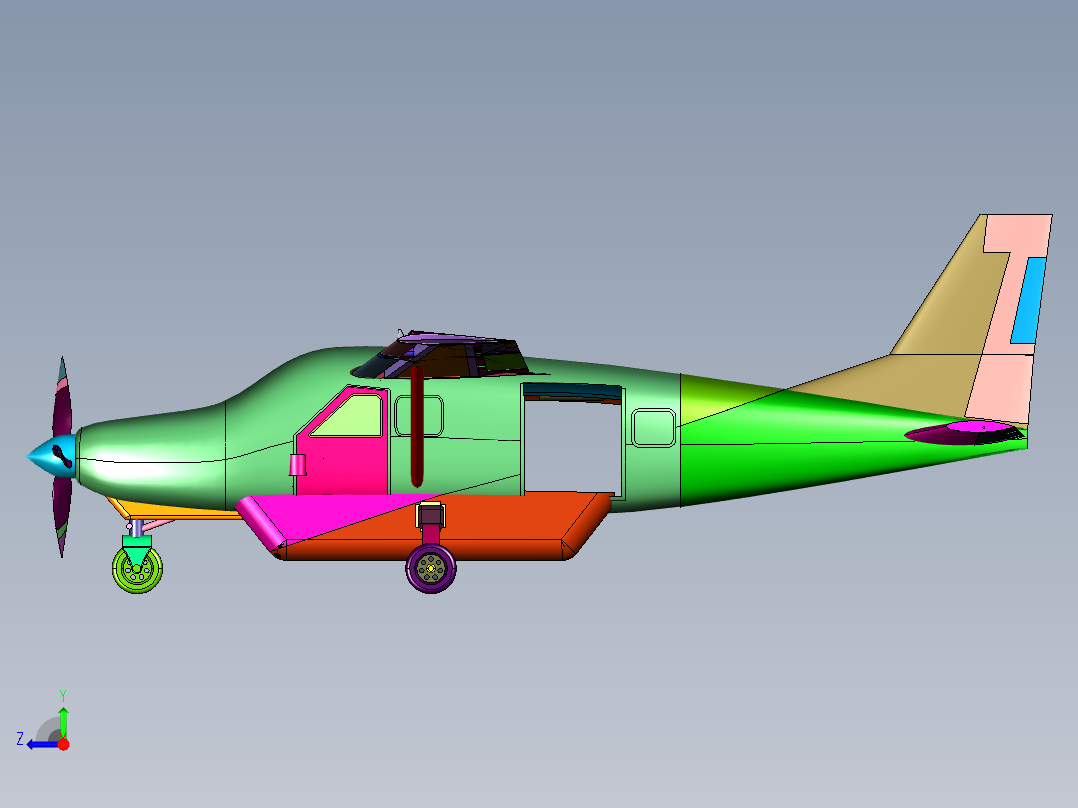 轻型多用途固定翼飞机右视图