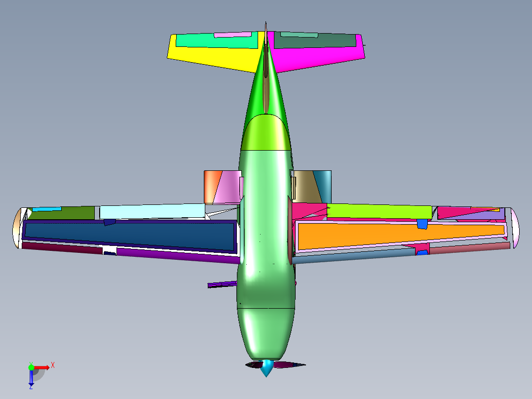 轻型多用途固定翼飞机俯视图