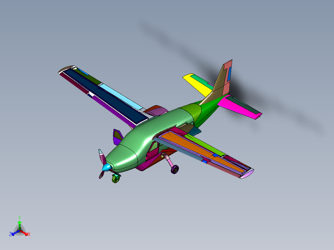 轻型多用途固定翼飞机正等轴测图