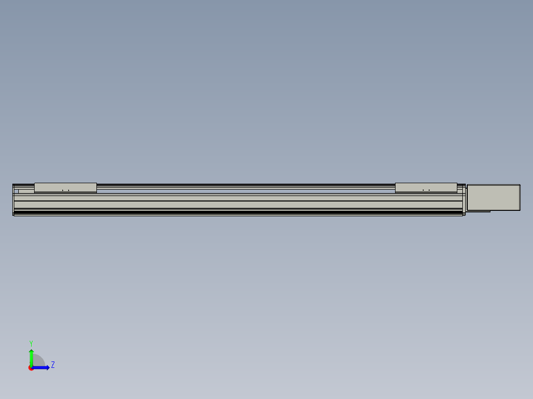 直线模组LHB21-L40-S1300-BL设计图纸左视图