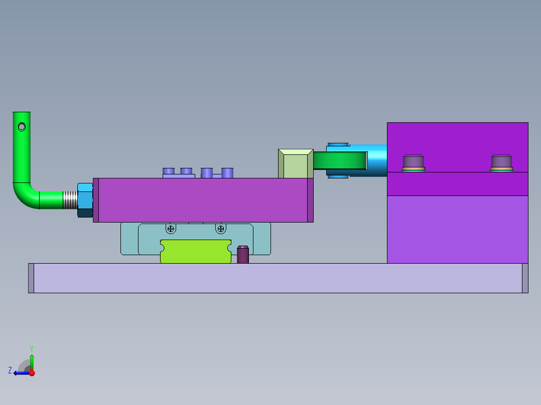 简易滑动位置分度机构右视图