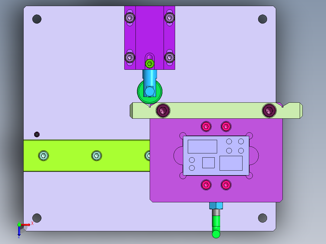 简易滑动位置分度机构俯视图