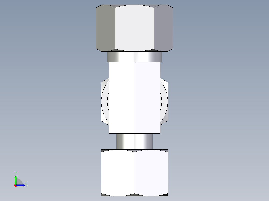 卡套式工业通用硬管接头EO_Standpipe_run_tee_EVL12LCF左视图
