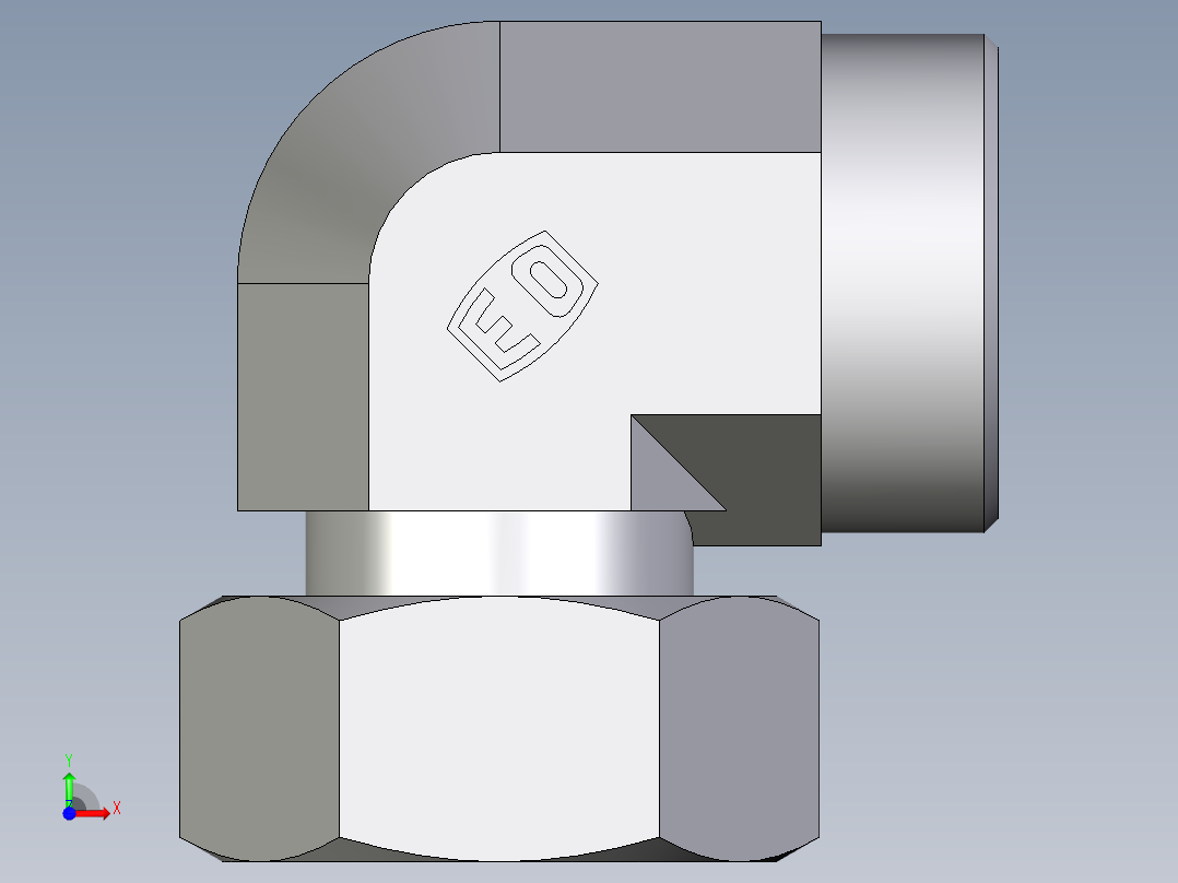 卡套式工业通用硬管接头EO_Standpipe_elbow_EVW35LOMDCF前视图