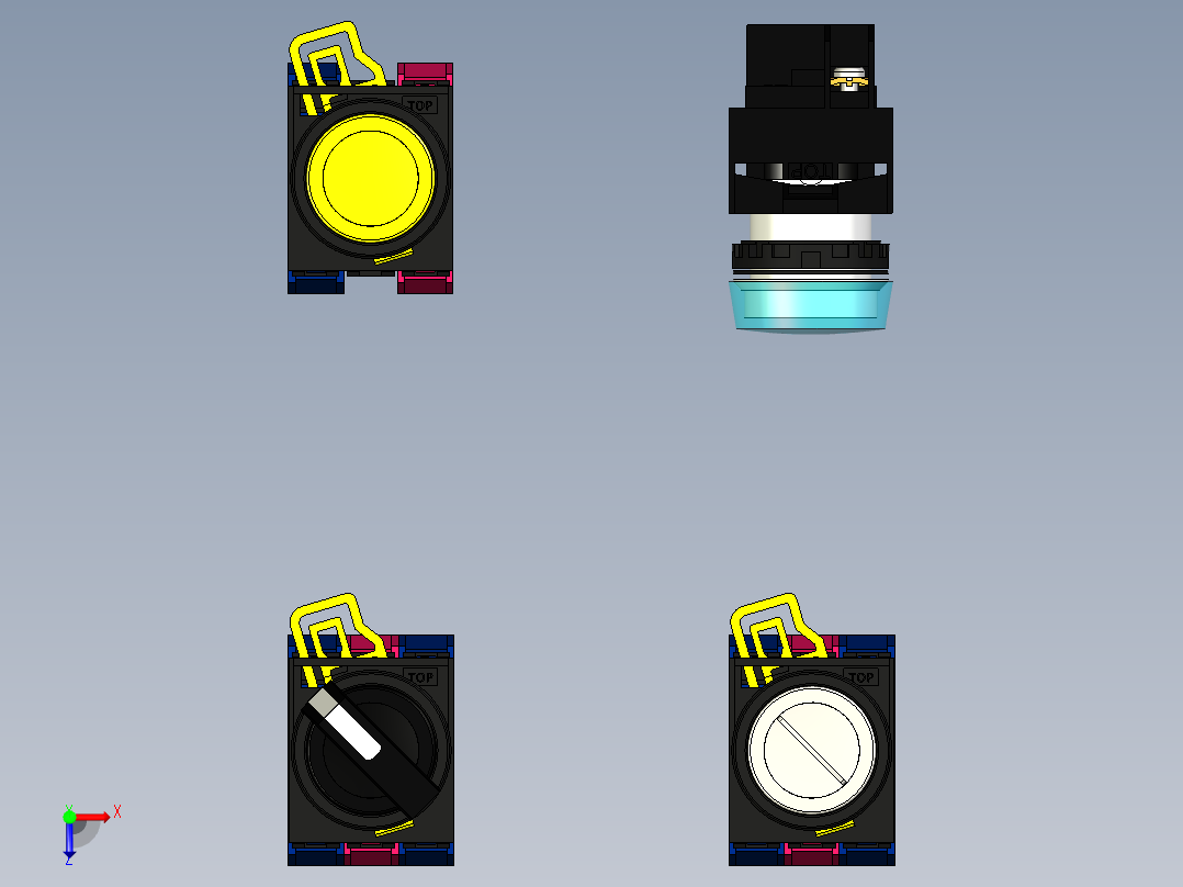 IDEC 22开关和指示灯俯视图