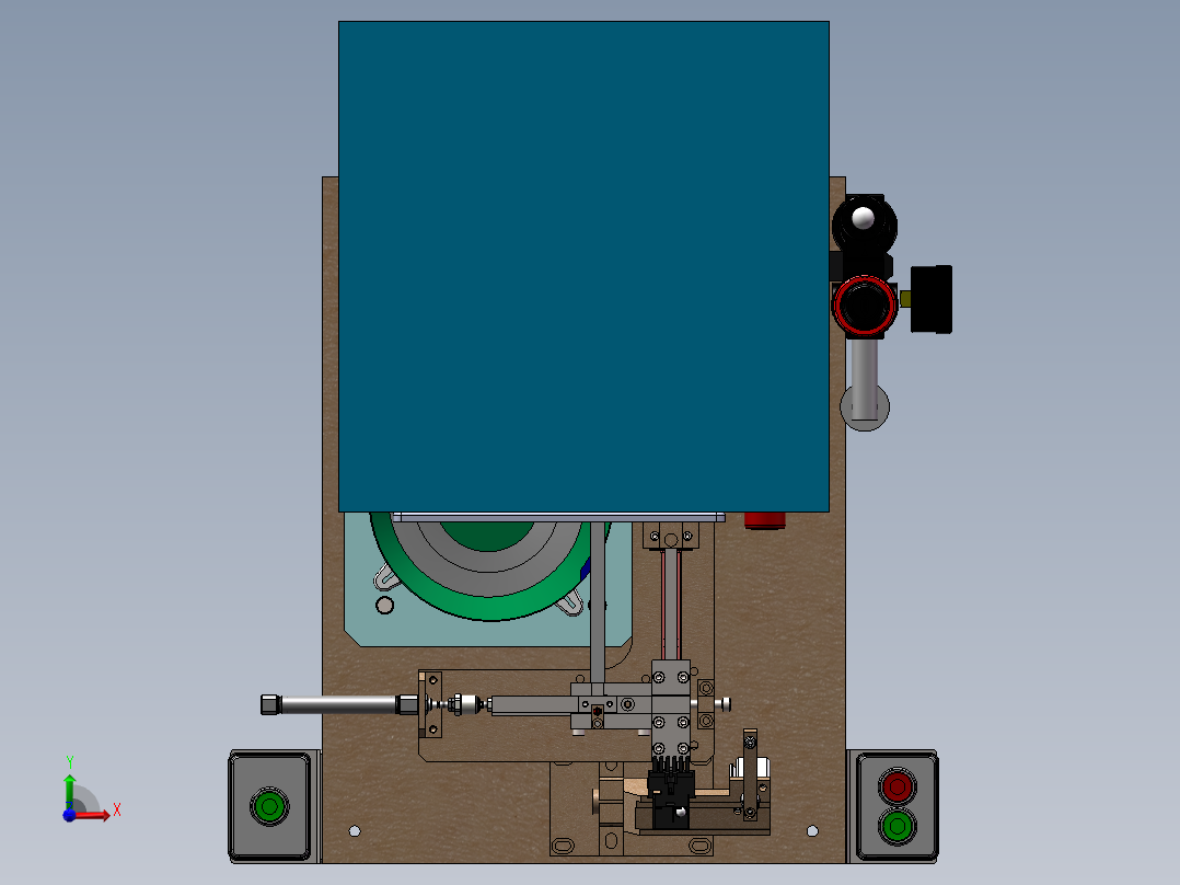 震动盘送料半自动压装机前视图