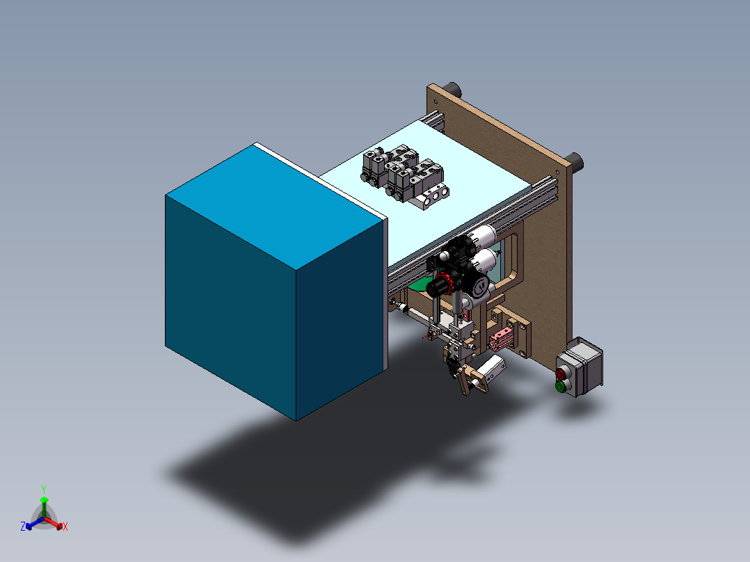 震动盘送料半自动压装机正等轴测图