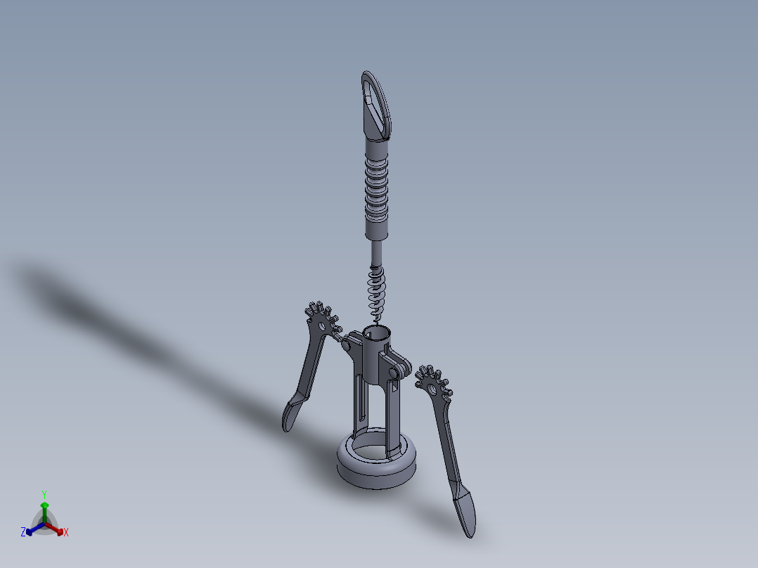 螺旋开瓶器12正等轴测图