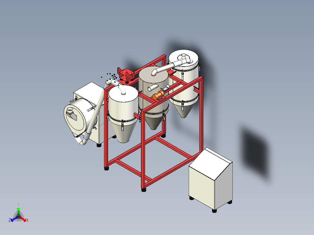 面粉机正等轴测图