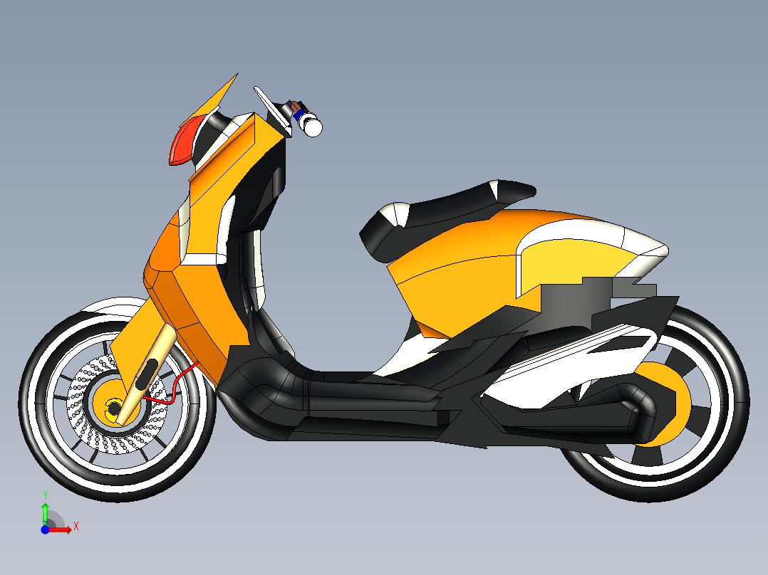 轻型电动摩托车造型前视图