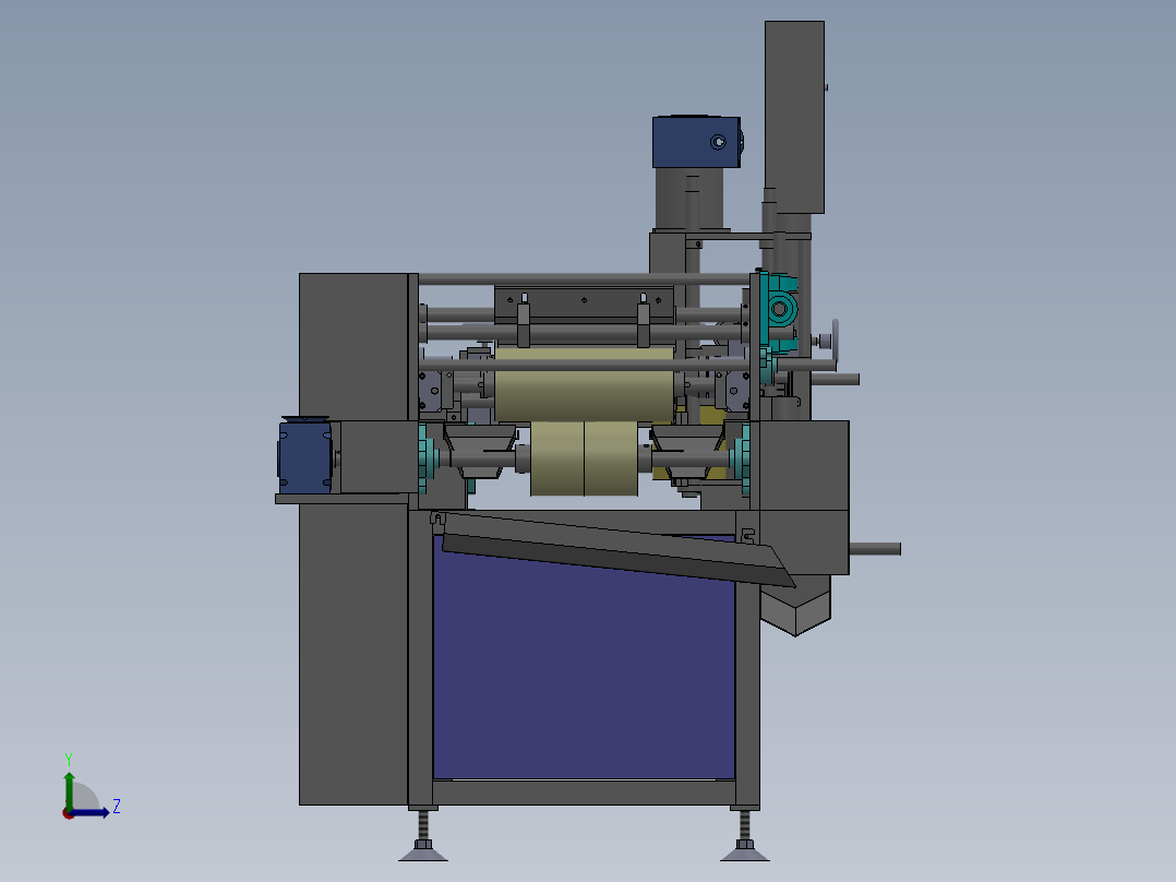 异形木板滚涂机左视图