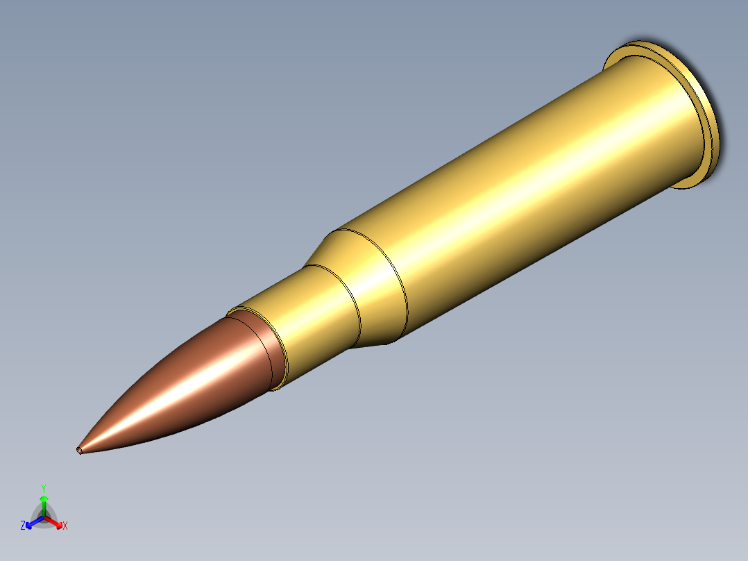 7,62x54R莫辛纳甘 M9130弹药正等轴测图