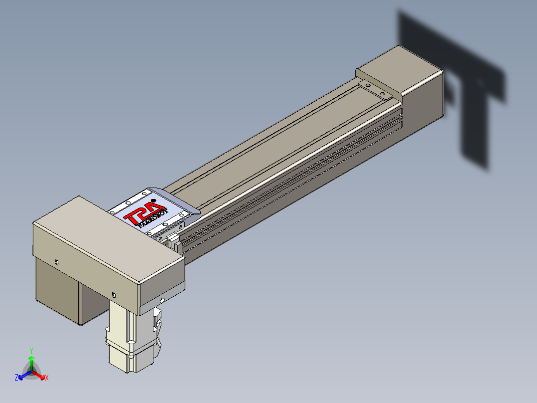 同步带全封闭直线模组TPA-HCB-65S-90-L250-MR-Y-P10-N3正等轴测图