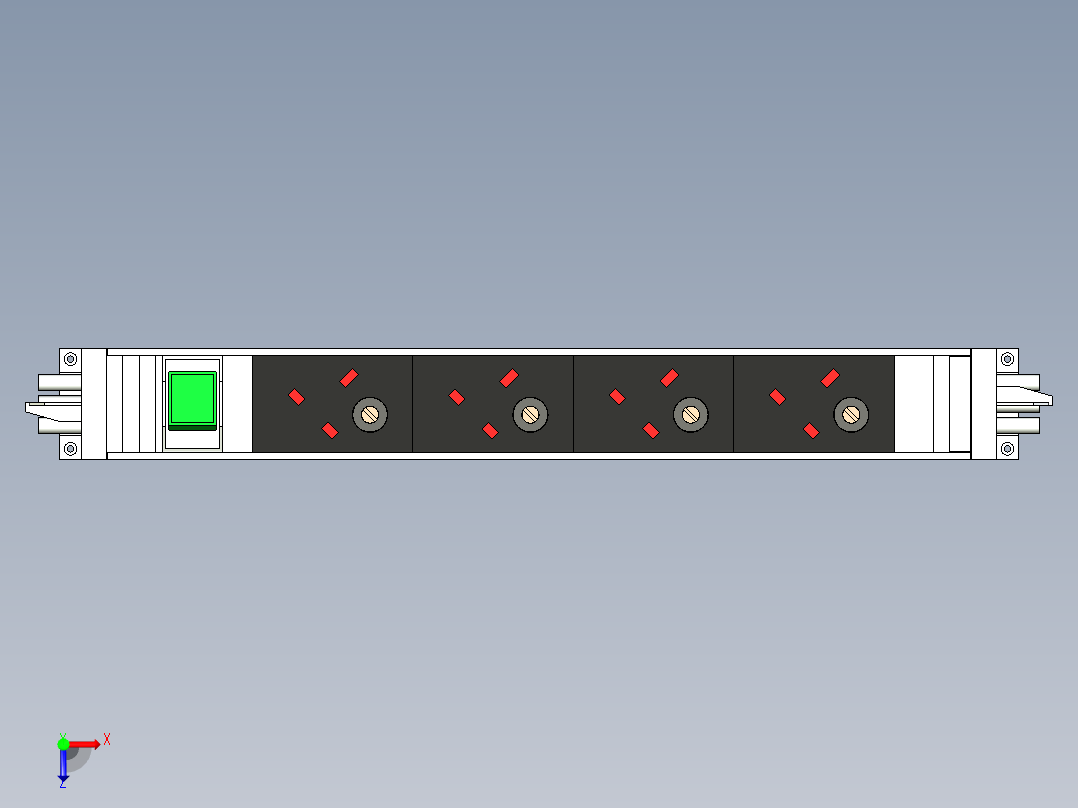 型材-KJN POWER STRIP X 4 WITH SWITCH KJN90600俯视图