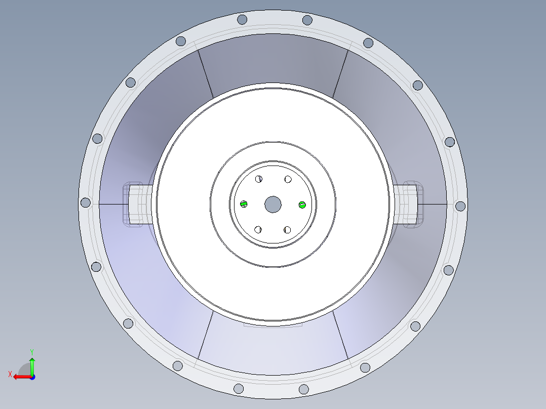 汽车膜片弹簧离合器CATIA建模图后视图