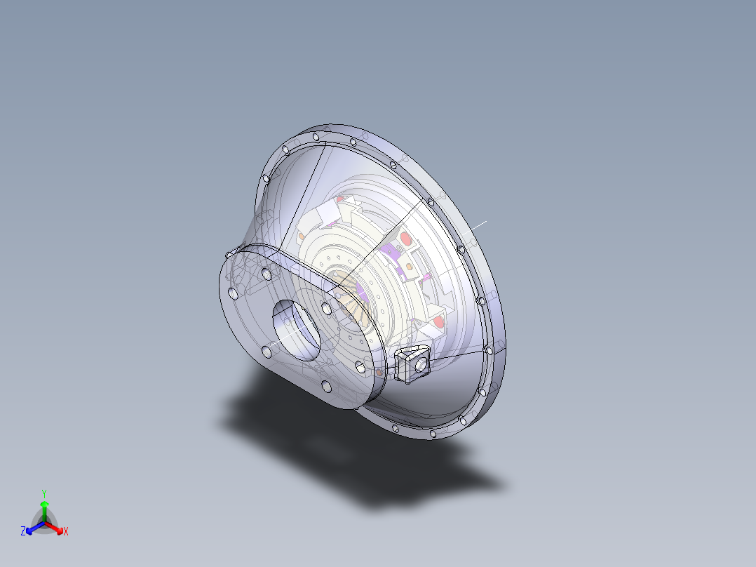 汽车膜片弹簧离合器CATIA建模图正等轴测图