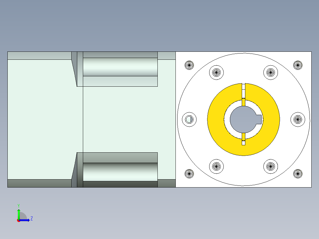 换向器PW90双边锁紧 PLX90-L1 19-70-90-M6.stp左视图
