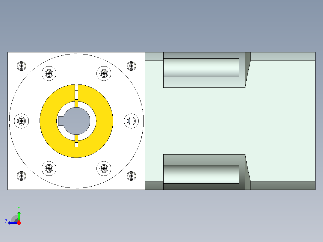 换向器PW90双边锁紧 PLX90-L1 19-70-90-M6.stp右视图