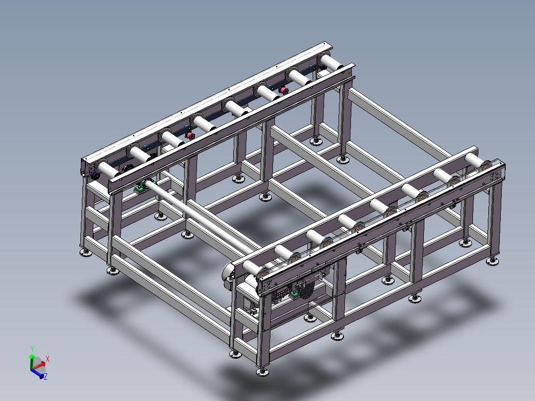 输送辊道线（sw21可编辑+工程图）