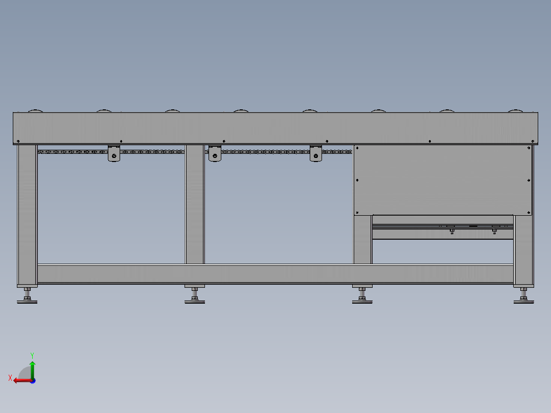 输送辊道线（sw21可编辑+工程图）后视图