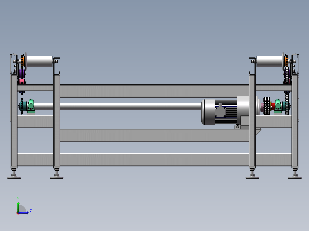 输送辊道线（sw21可编辑+工程图）左视图