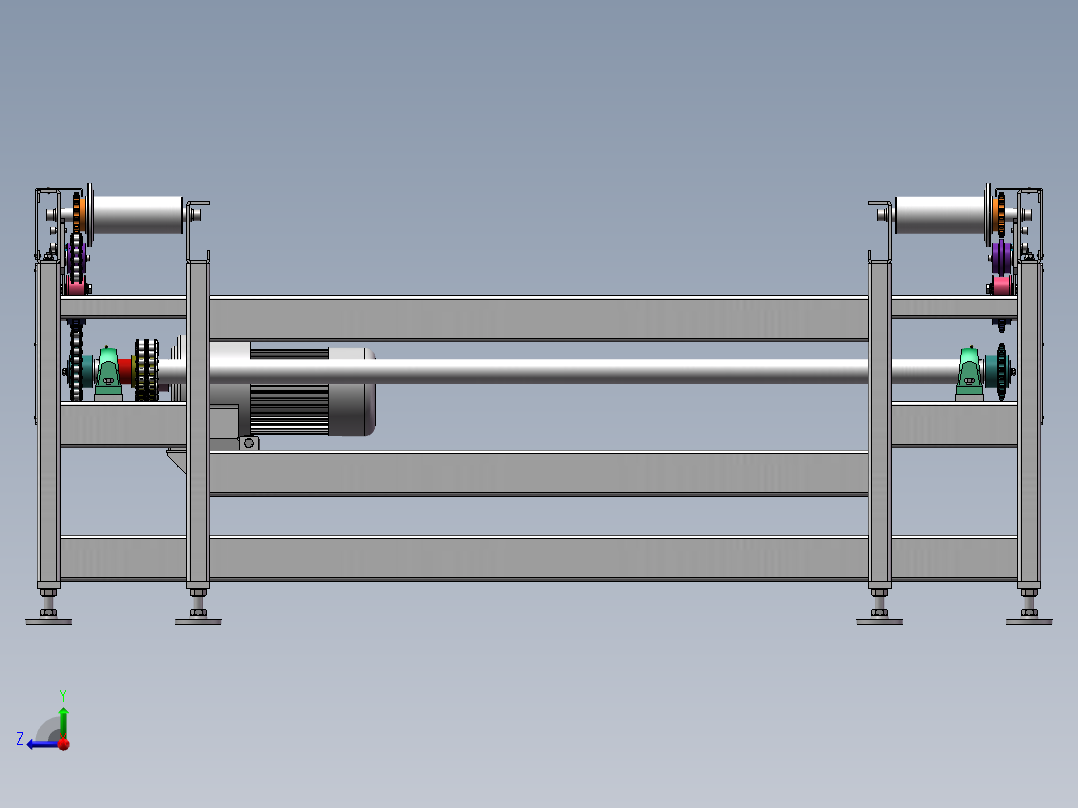 输送辊道线（sw21可编辑+工程图）右视图